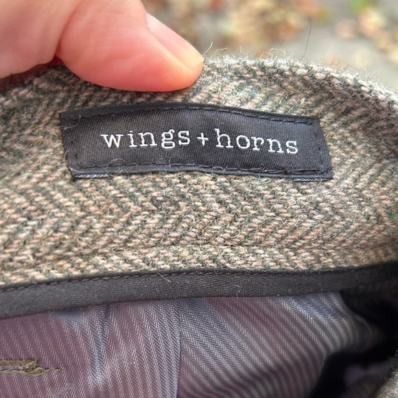 Wings + Horns Herringbone Wool blend trousers, size 30 - Picture 10 of 12